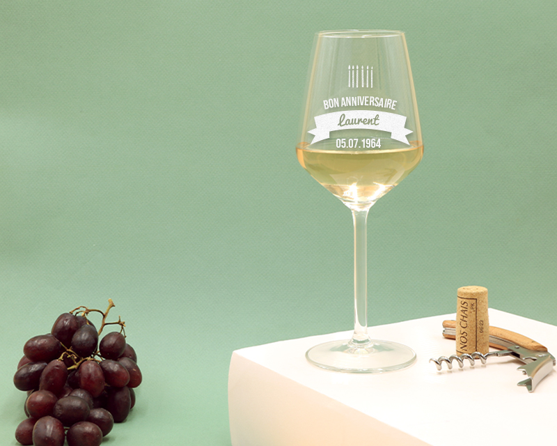 Verre à vin personnalisable anniversaire - Bougies