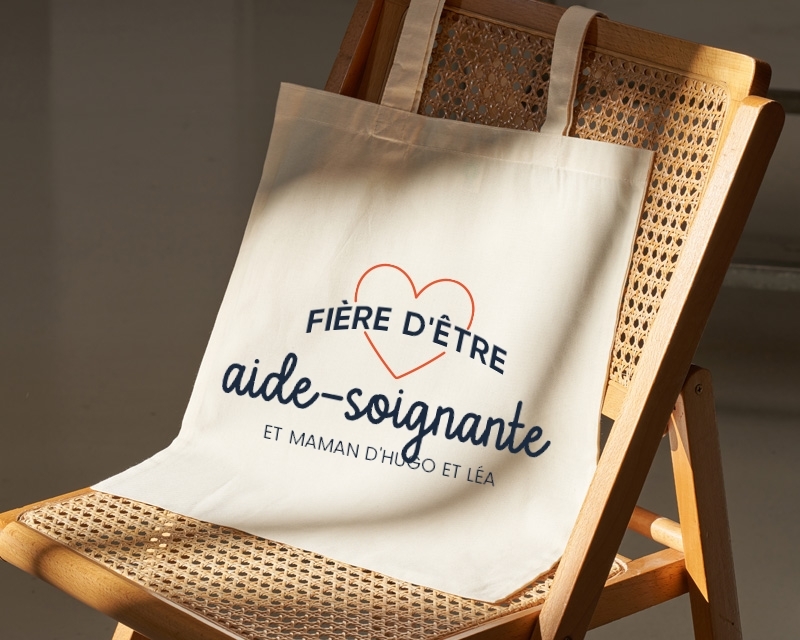 Tote bag personnalisable - Fière d'être aide-soignante