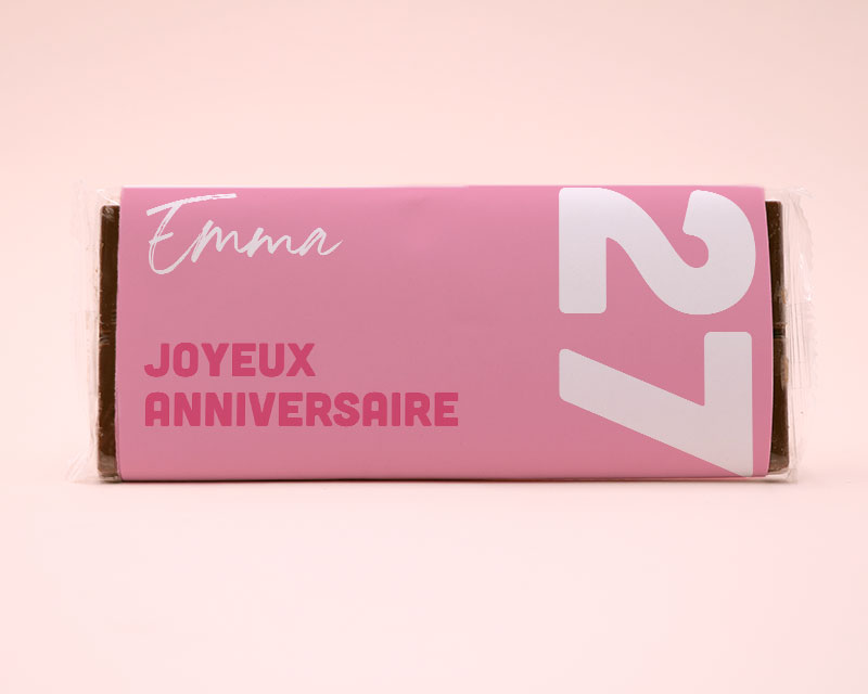Tablette de chocolat anniversaire Rose