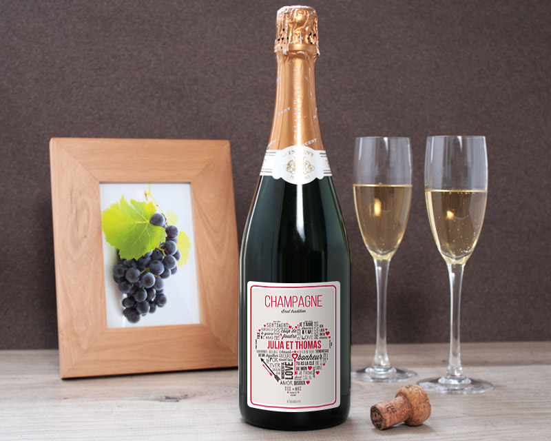 Champagne Personnalisable - Mots d'Amour