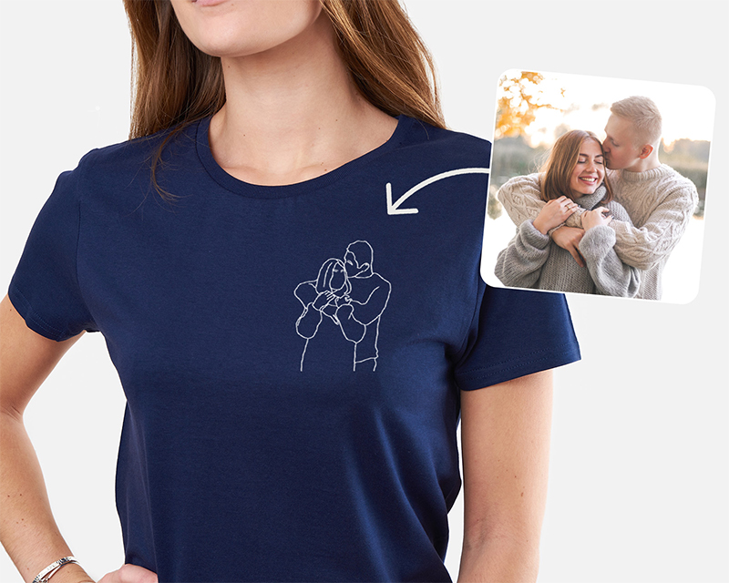 Tee shirt personnalisé femme - Brodé - Photo