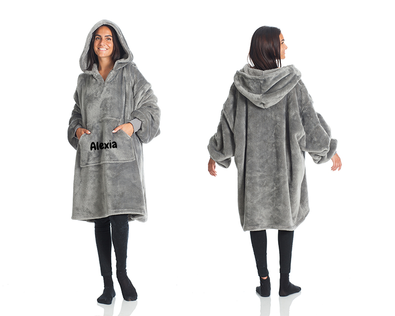 Plaid Duo Personnalisable Avec Manches - Mr & Mrs - Couverture Cocooning Pour Couple - Idée Cadeau Personnalisé Avec Prénoms - Idée