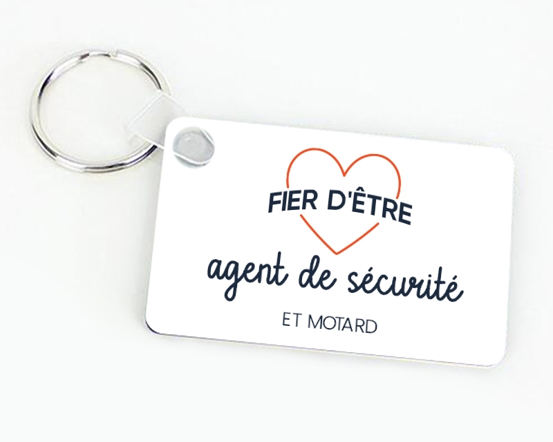 Porte-clés personnalisable - Fier d'être agent de sécurité
