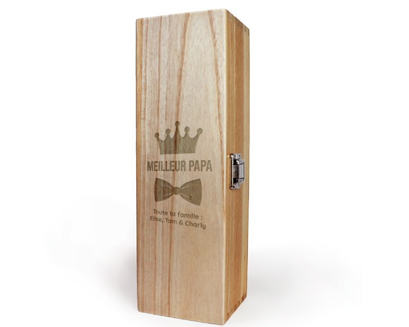 Caisse à Vin Gravée - Papa Royal