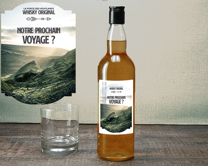 Bouteille de whisky personnalisée message - Highlands