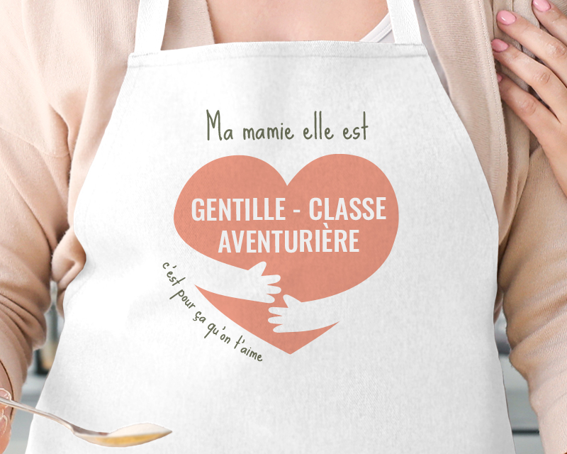 Tablier personnalisé blanc pour mamie