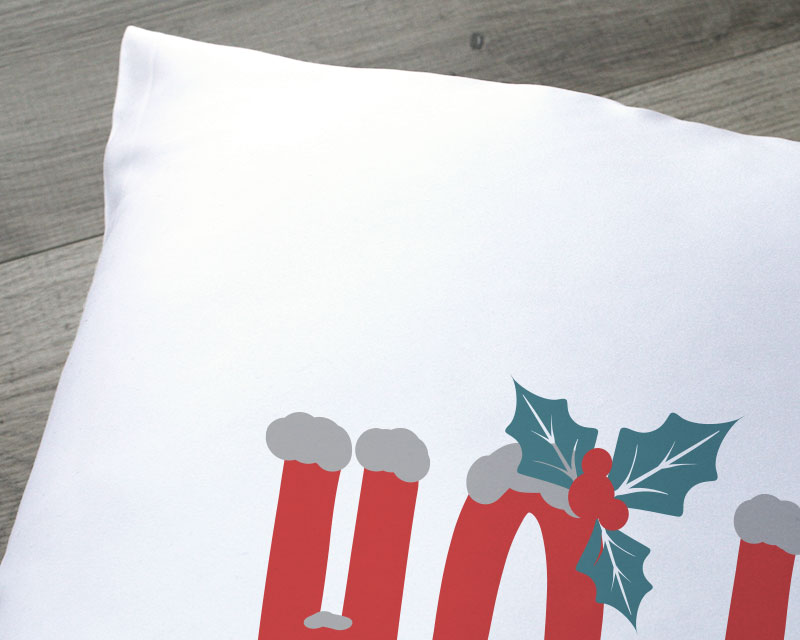 Coussin Père Noël hohoho personnalisable du message de votre choix
