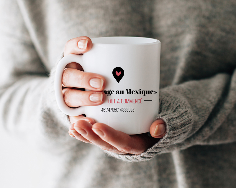 Mug personnalisable avec votre lieu de rencontre