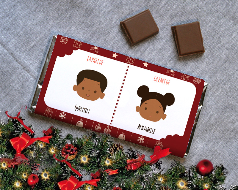 Tablette de chocolat Family Circus Noël