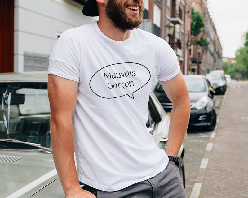 T-shirt blanc homme Personnalisable - Bulle dialogue