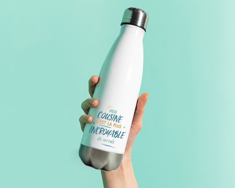 Gourde isotherme personnalisée - Cousine la plus...