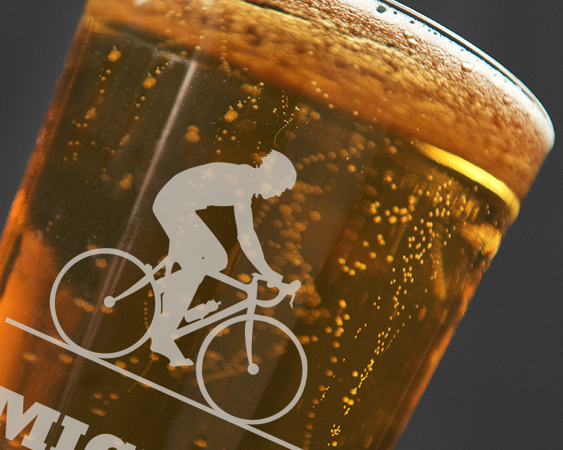 Verre à bière personnalisé prénom - Cyclisme