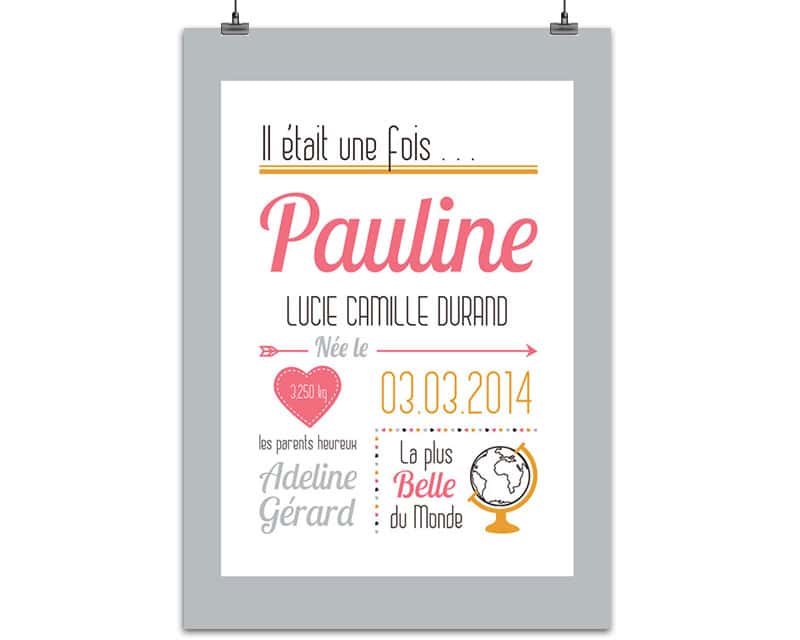 Affiche Naissance Fille