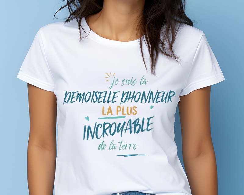 T-Shirt femme personnalisé : Demoiselle d'honneur la plus...