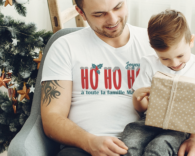 T-shirt blanc homme personnalisé Noël